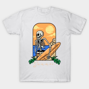 Summer Skeleton Surfer T-Shirt